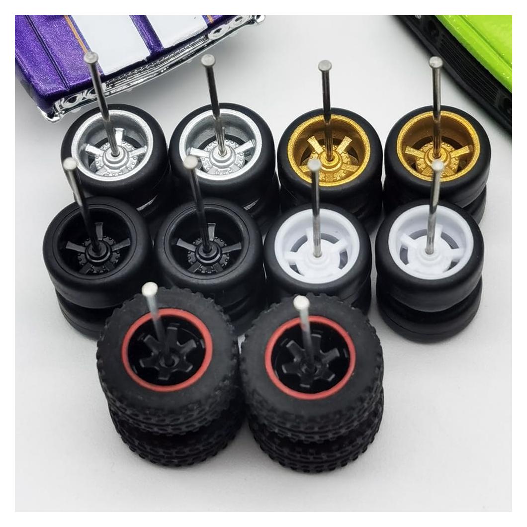 Kit de Ruedas y Neumáticos 1/64 JUYUAN para Modelos Diecast