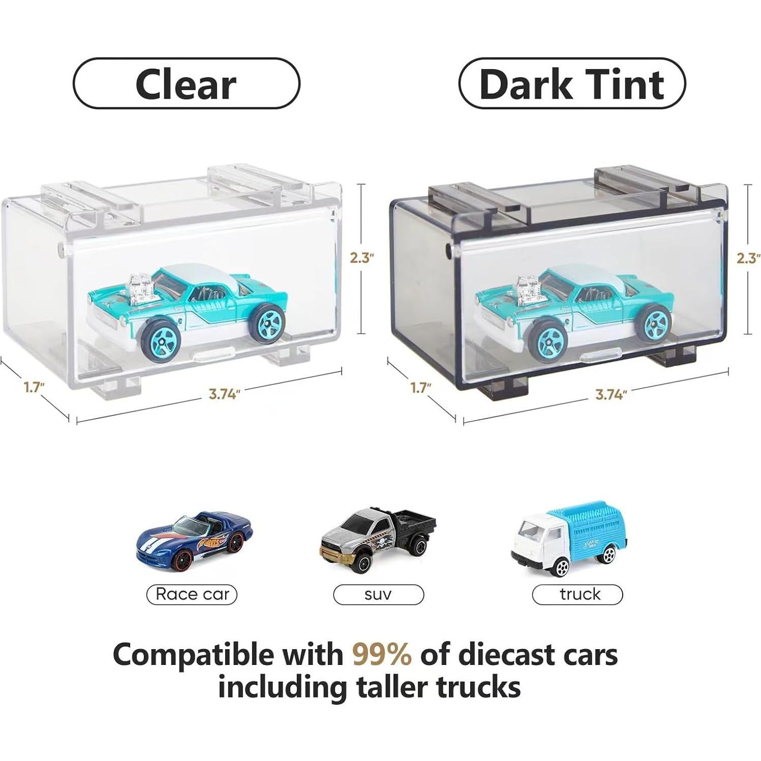 Estuche de exhibición Hot Wheels 16 cajas apilables transparentes