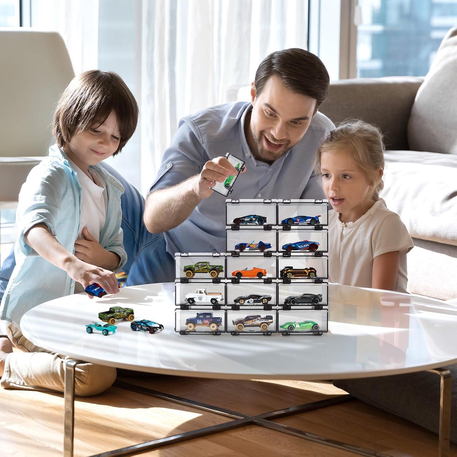 Estuche de exhibición Hot Wheels 16 cajas apilables transparentes