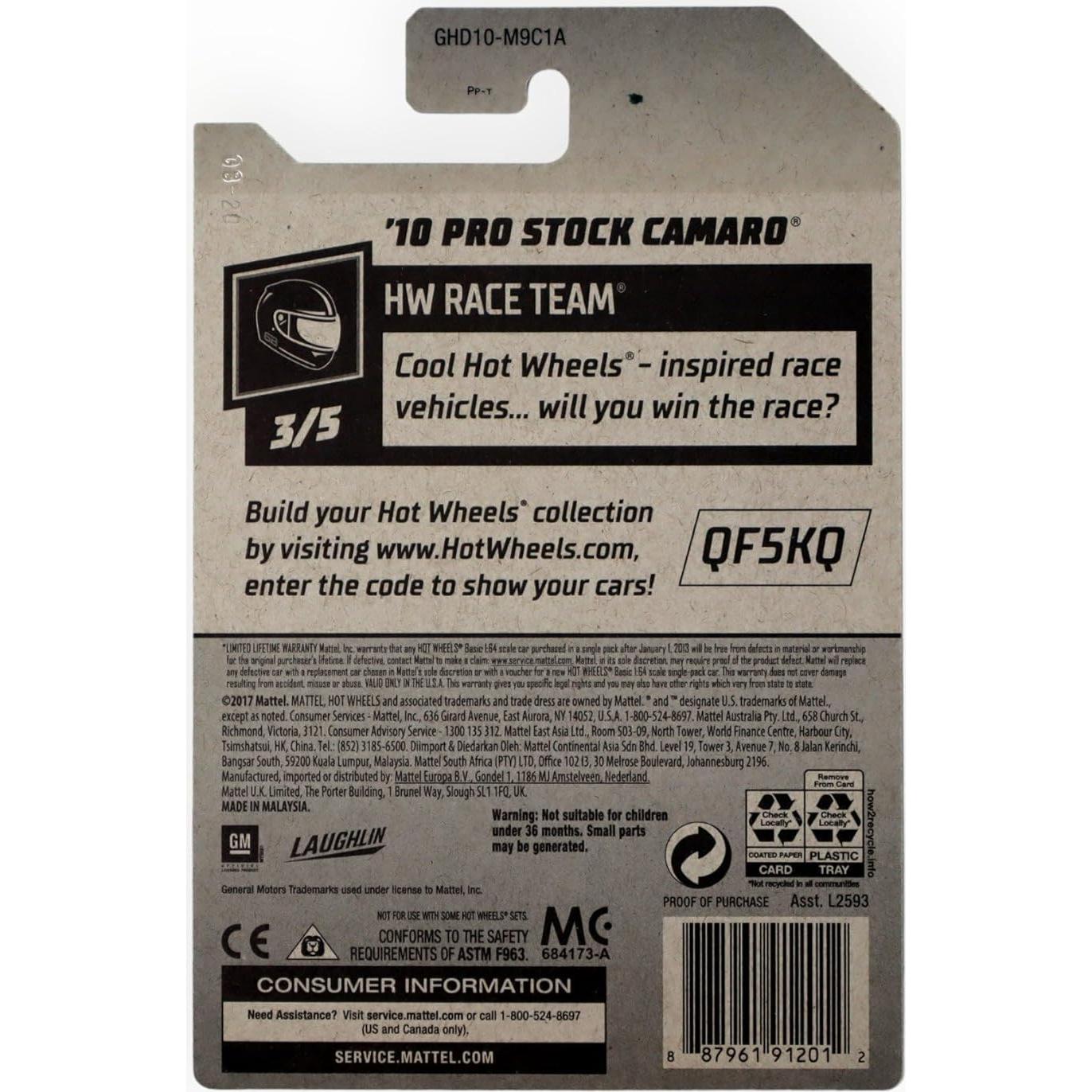 Auto a Escala Hot Wheels Camaro Pro Stock 1:64 Mattel