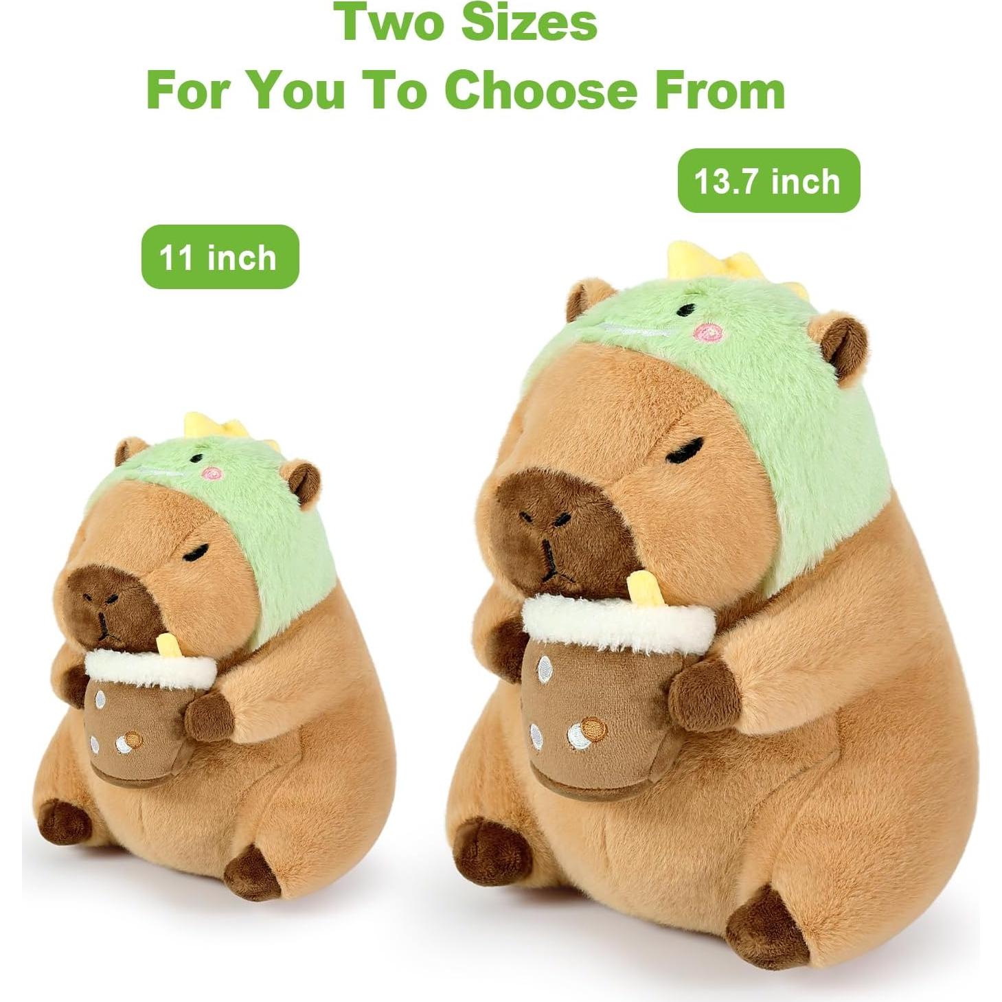 Ditucu Almohada Capibara Dinosaurio Bebiendo Té 27.94 cm