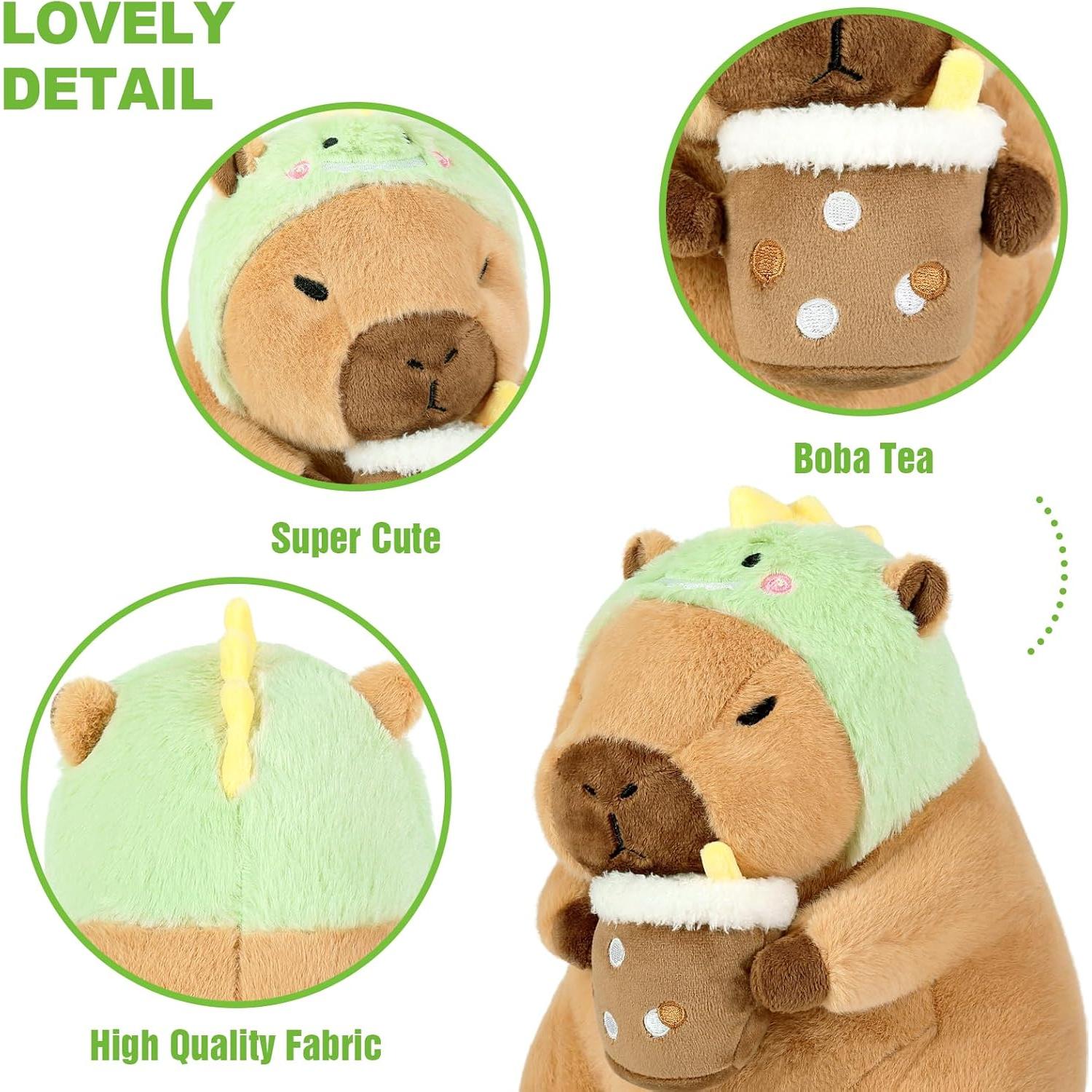 Ditucu Almohada Capibara Dinosaurio Bebiendo Té 27.94 cm