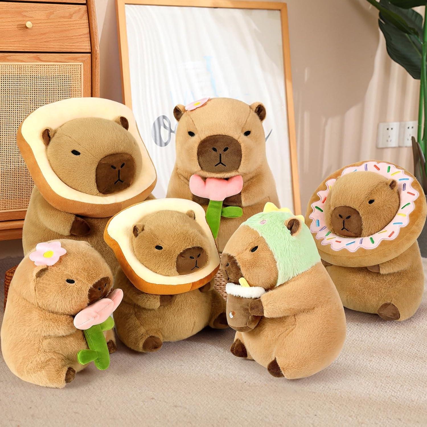 Ditucu Almohada Capibara Dinosaurio Bebiendo Té 27.94 cm