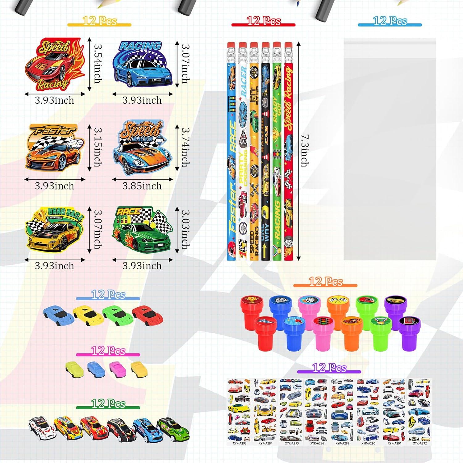 Set de Fiesta Temática Autos de Carreras 96 PCS - Papelería y Juguetes