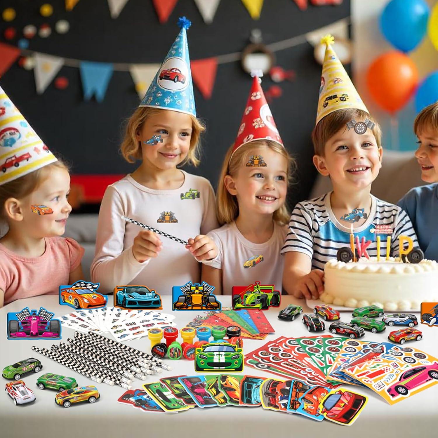 Conjunto de Papelería Escolar BenLouis 96 Piezas Autos de Carreras