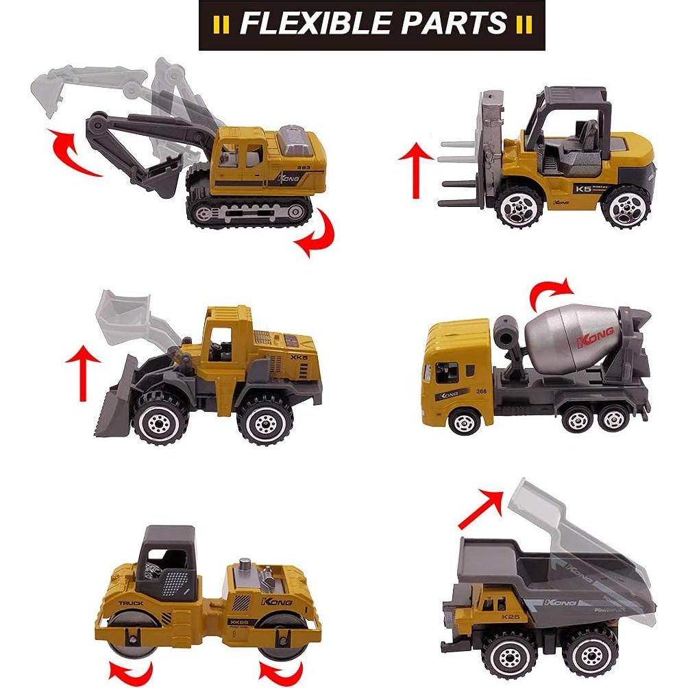 Juego de Vehículos de Construcción KEXIAO - 6 Piezas para Niños