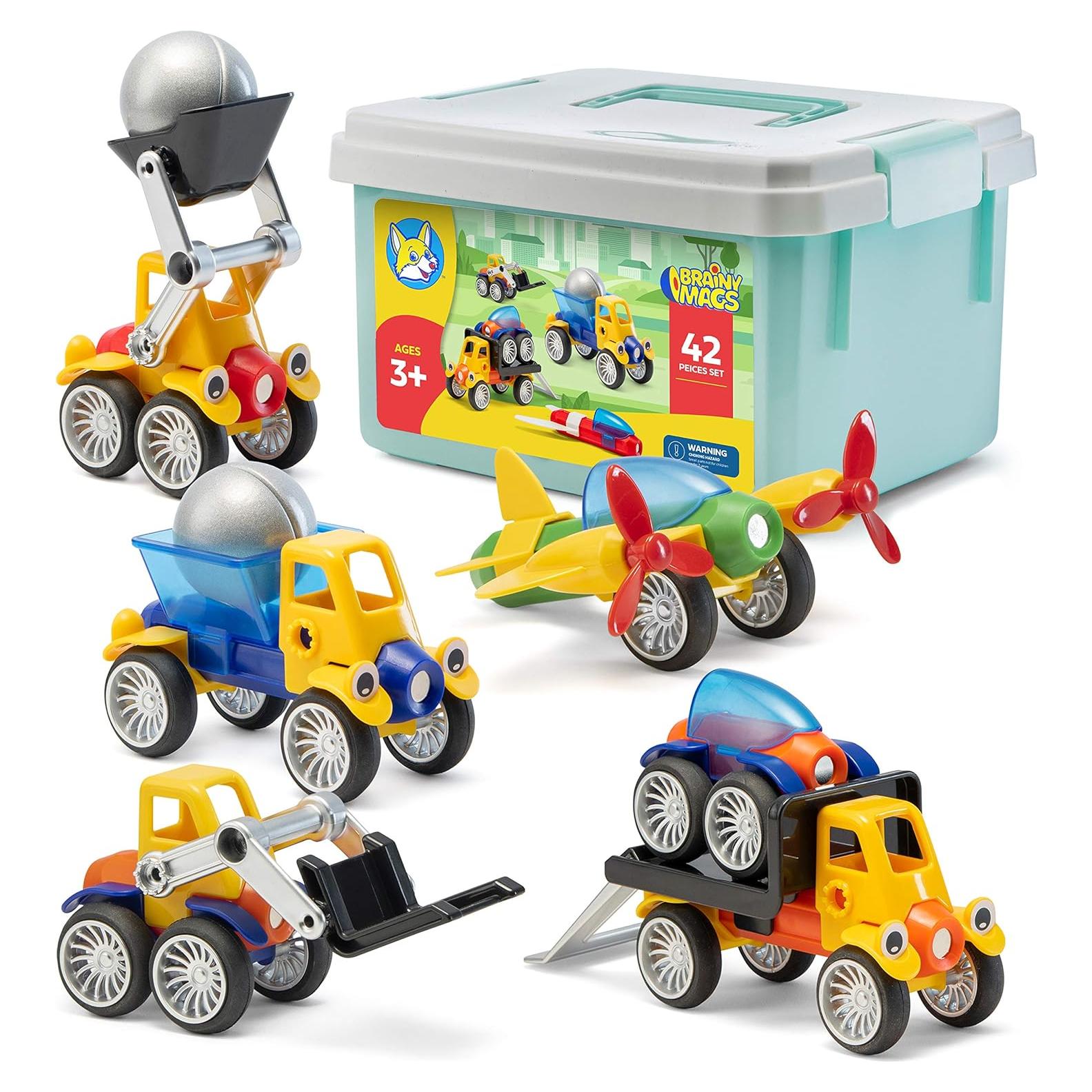 Juego de Coches Magnéticos Play Brainy - Set de 42 Piezas