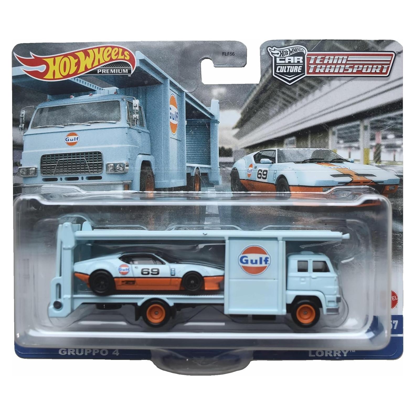 Hot Wheels Team Transport De Tomaso Pantera Gruppo 4 Second Story Lorry, Blue #57 [Gulf]