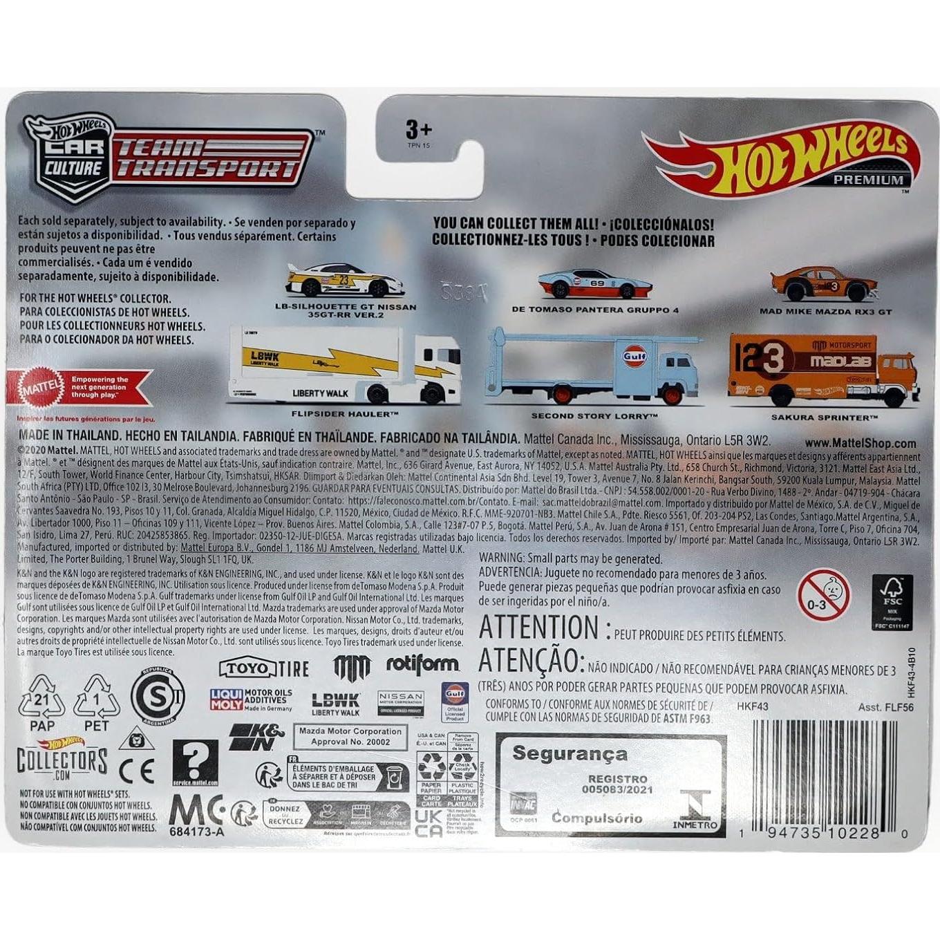 Hot Wheels Team Transport De Tomaso Pantera Gruppo 4 Second Story Lorry, Blue #57 [Gulf]