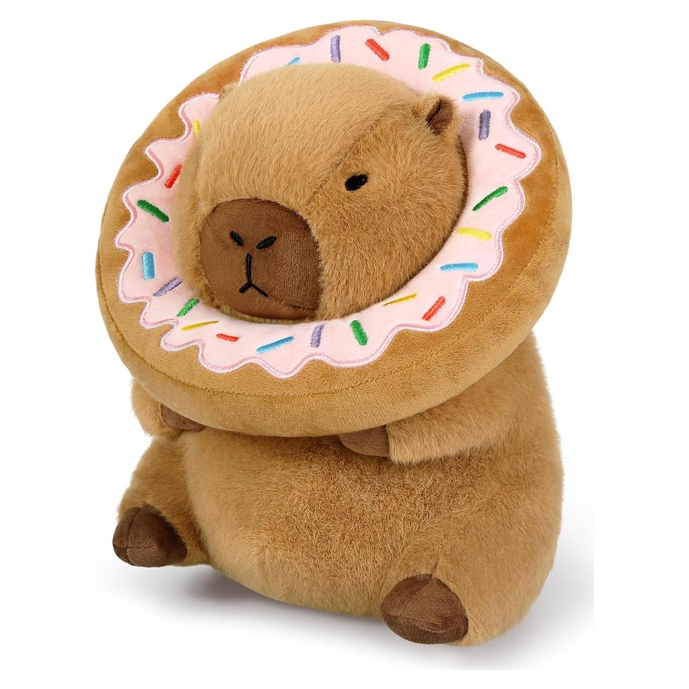 Almohada de Peluche Capibara Ditucu con Donut 27 cm
