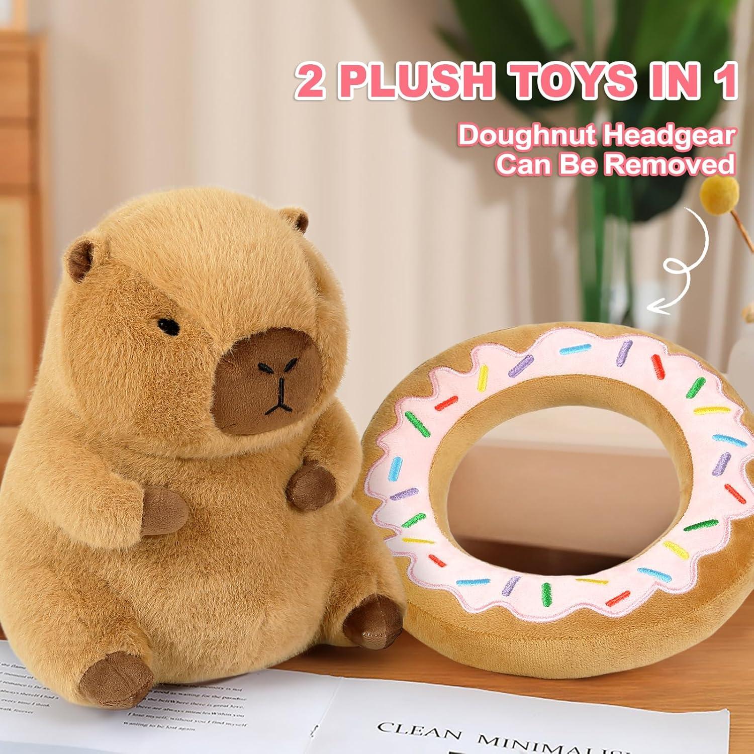 Almohada de Peluche Capibara Ditucu con Donut 27 cm