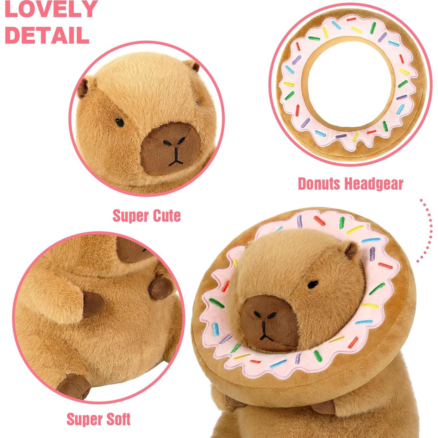 Almohada de Peluche Capibara Ditucu con Donut 27 cm
