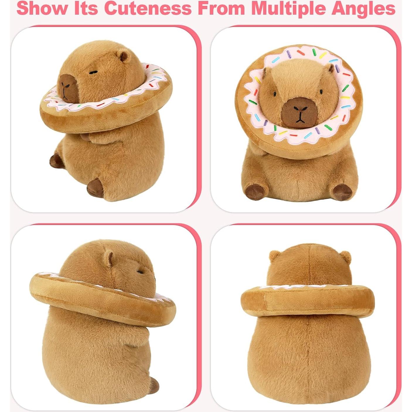 Almohada de Peluche Capibara Ditucu con Donut 27 cm