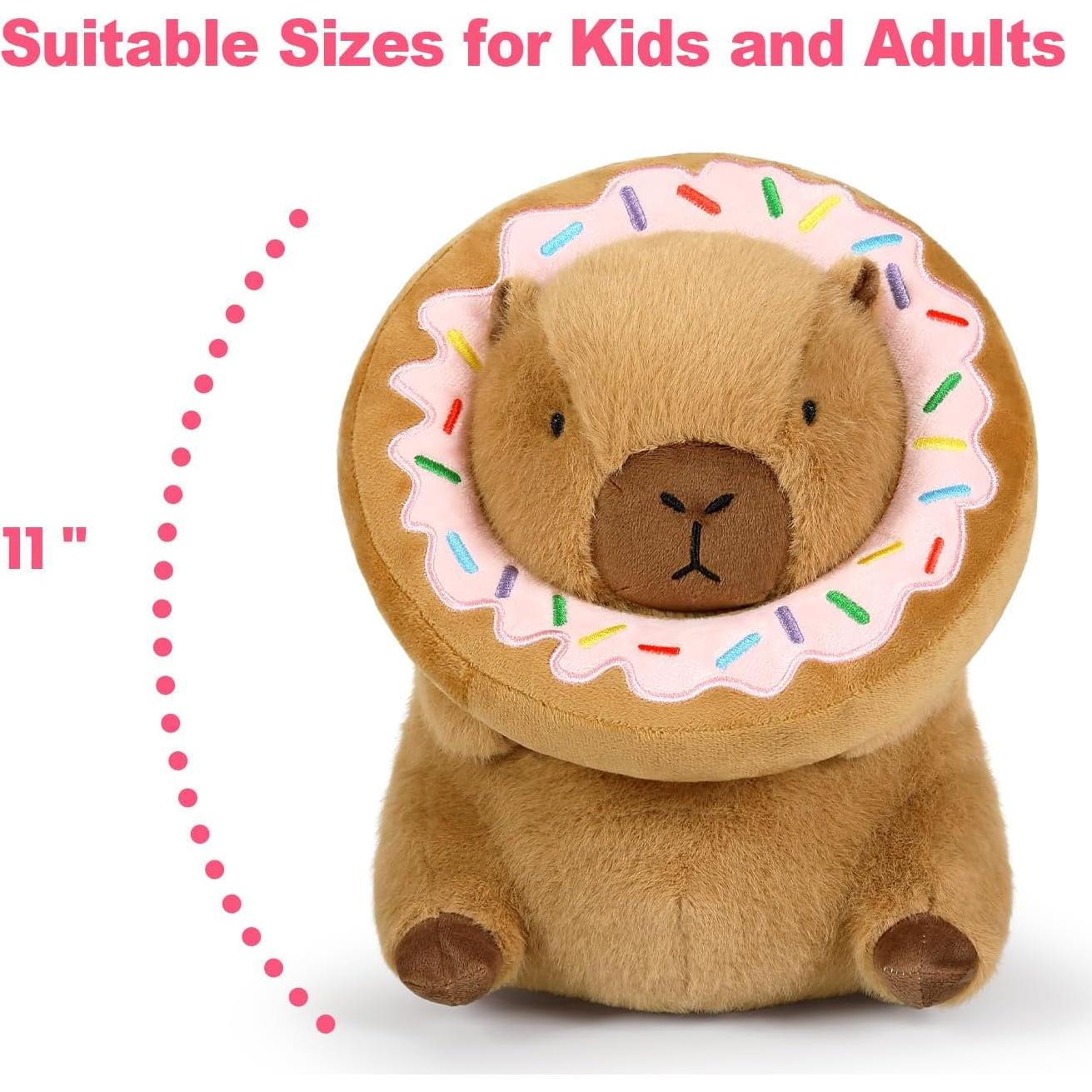 Almohada de Peluche Capibara Ditucu con Donut 27 cm