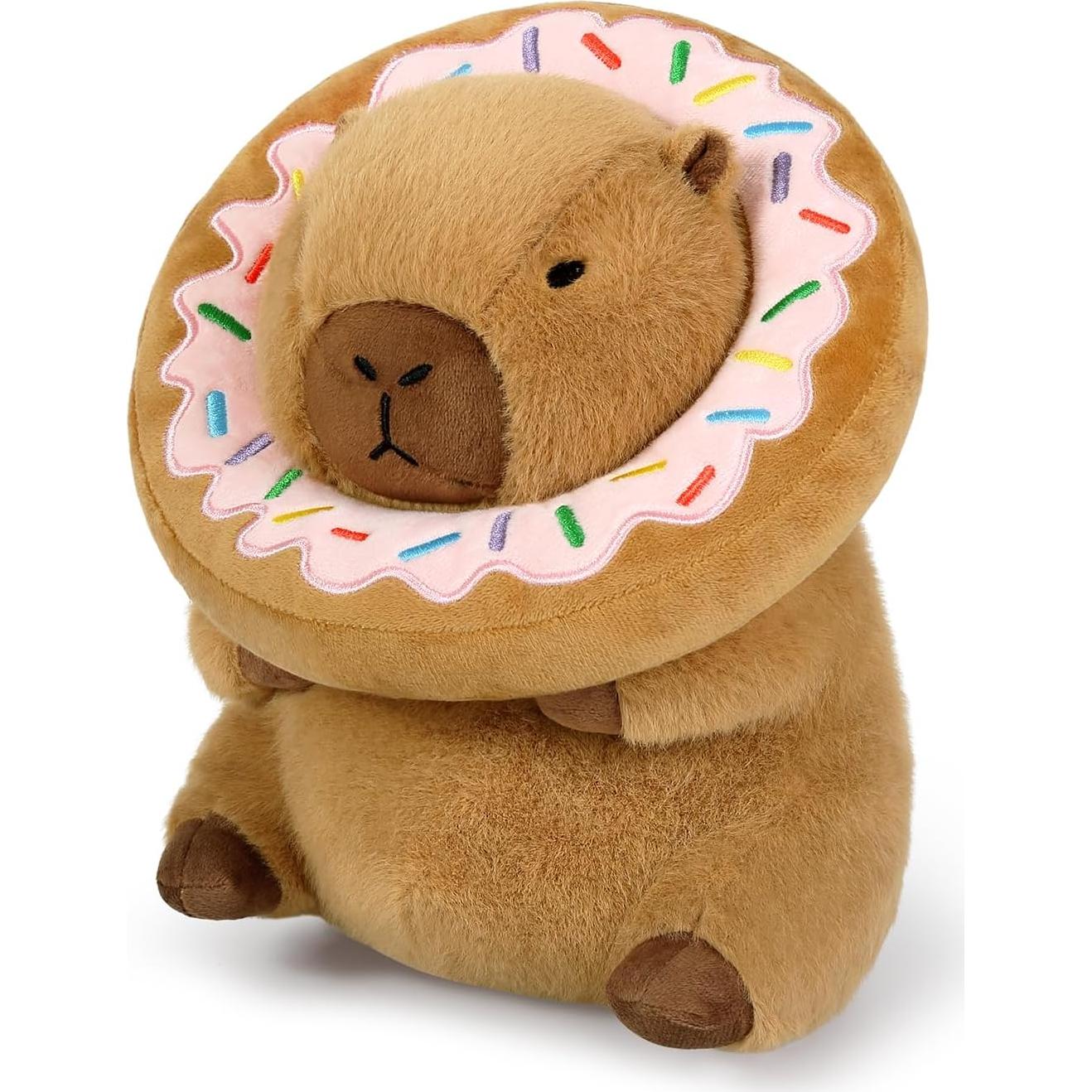 Almohada de Peluche Capibara Ditucu con Donut 27 cm