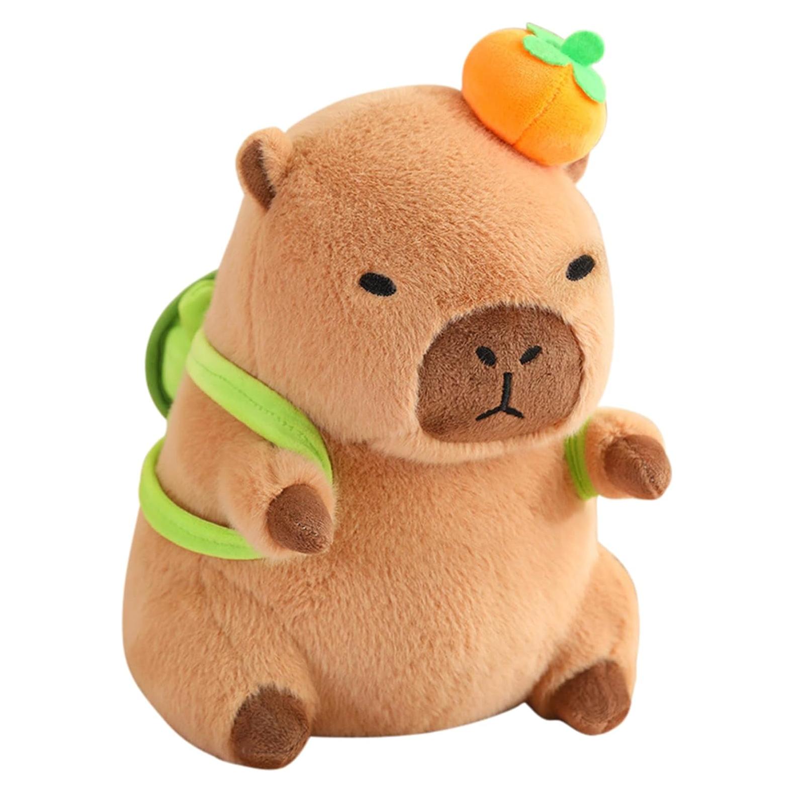 Cojín de Capibara Ditucu con Mochila de Tortuga 27.9 cm