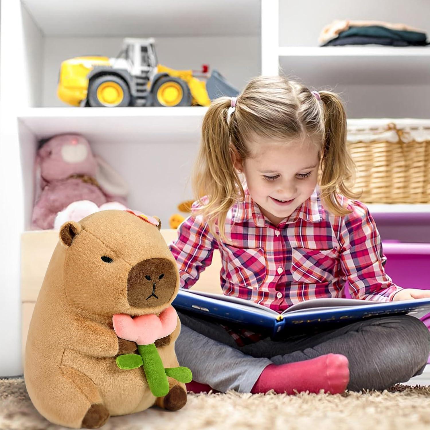 Almohada de Peluche Capibara Ditucu 27.94 cm con Flor