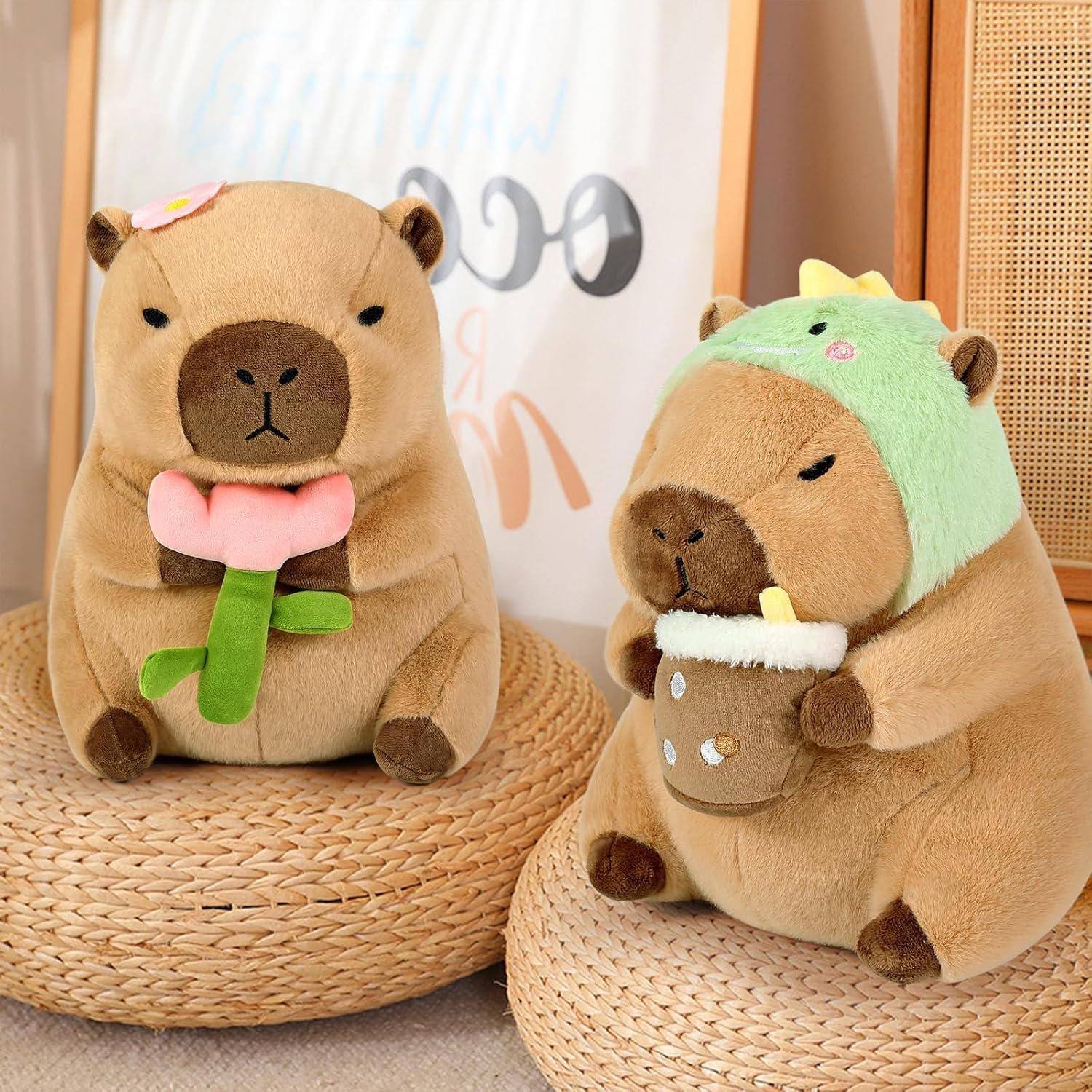 Almohada de Peluche Capibara Ditucu 27.94 cm con Flor