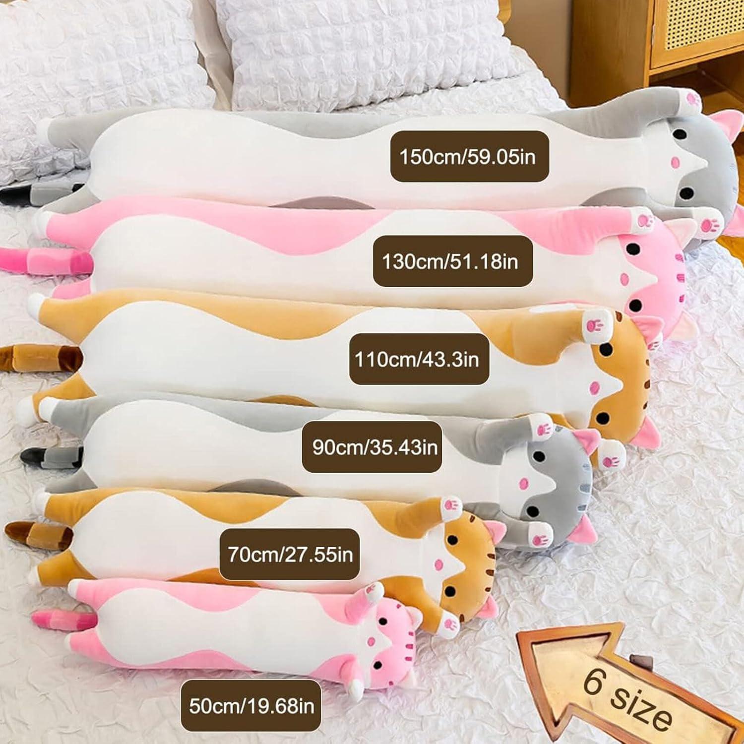 Almohada de Gato Peluche Somao 150 cm Suave Amarillo