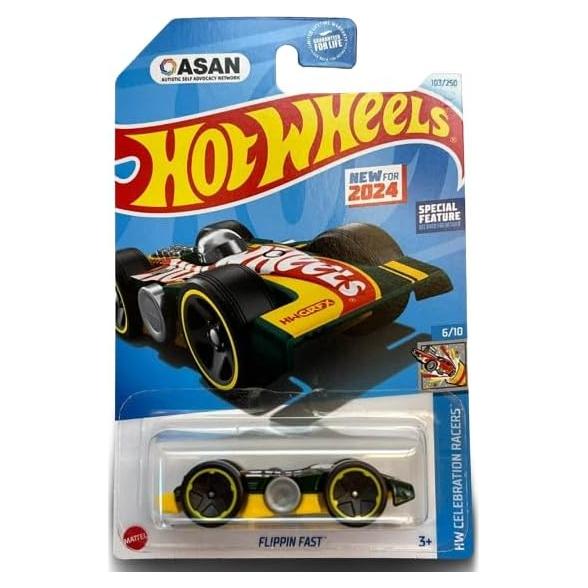 Hot Wheels Flippin Fast Verde/Amarillo 2024 HW Celebration Racers