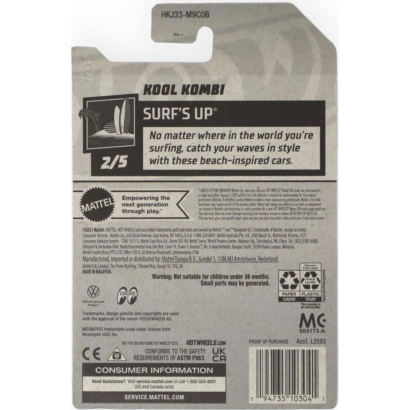 Hot Wheels Kool Kombi Surf's Up 1:64 Mattel Gris 49/250
