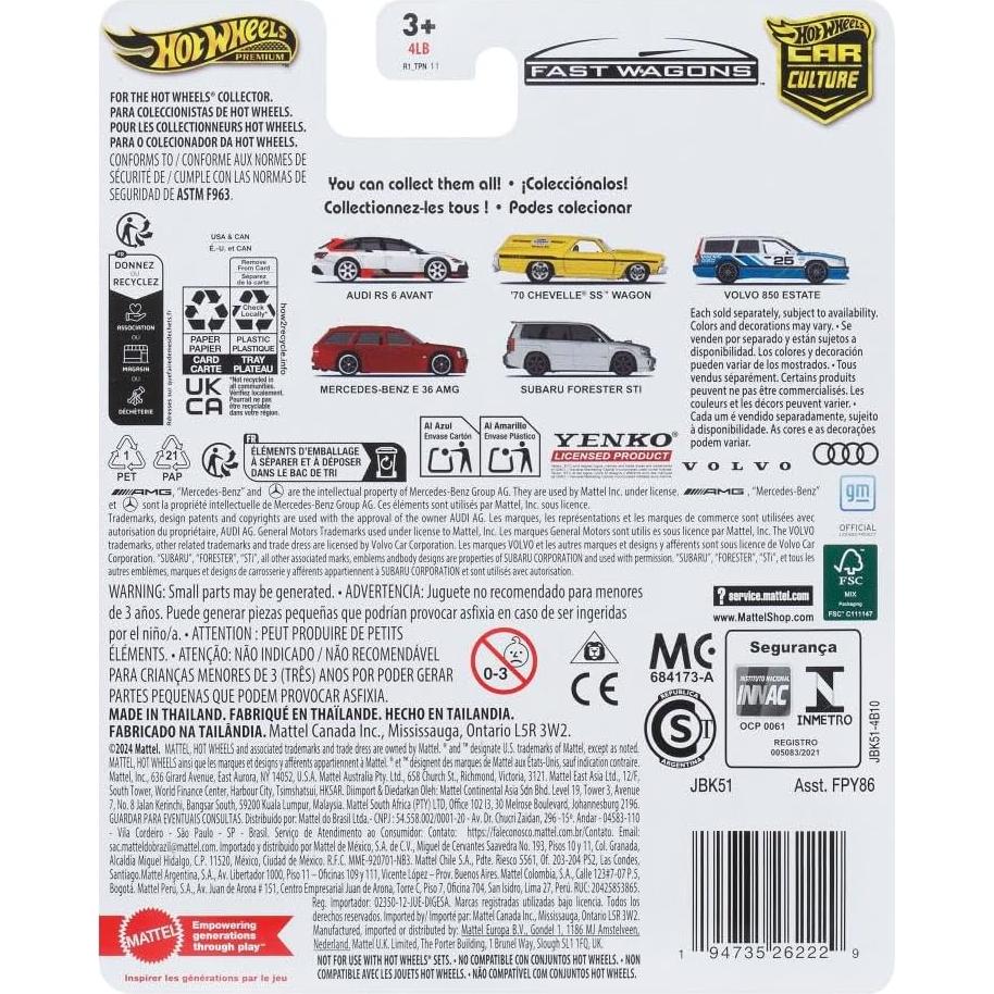 Hot Wheels Audi RS 6 Avant Premium 1:64 para Niños 3+