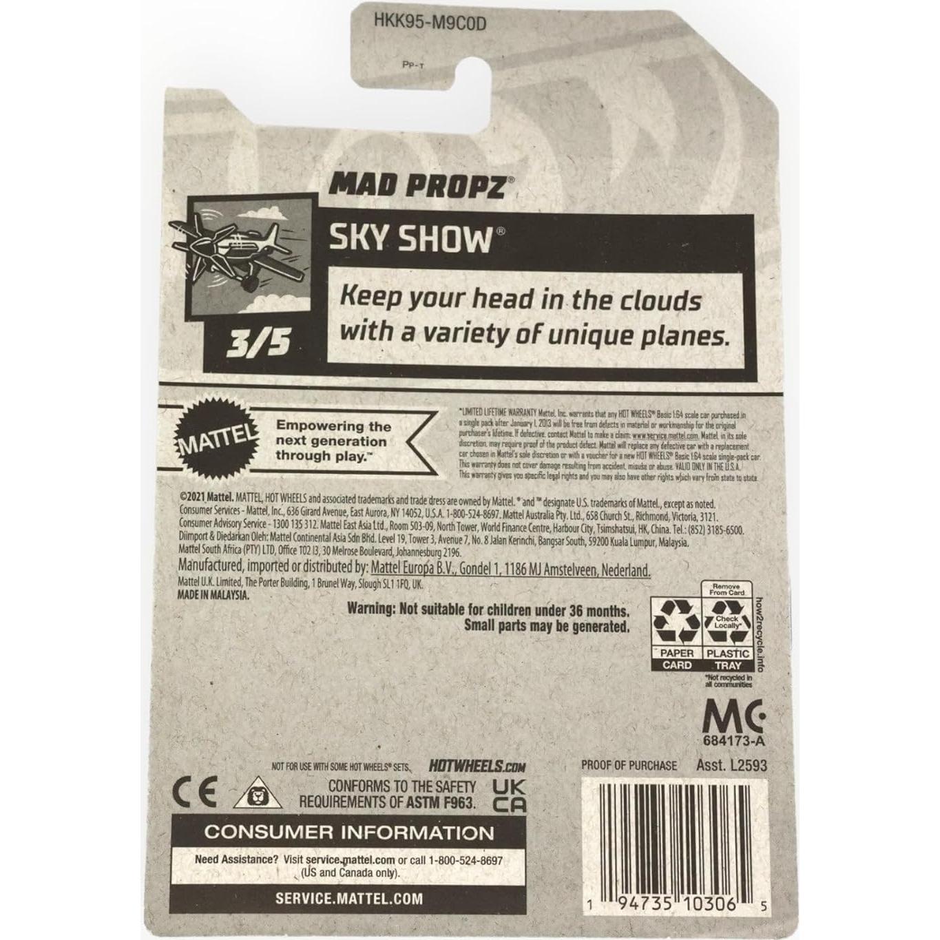 Hot Wheels Mad Propz Sky Show 3/5 Caza del Tesoro 1:64