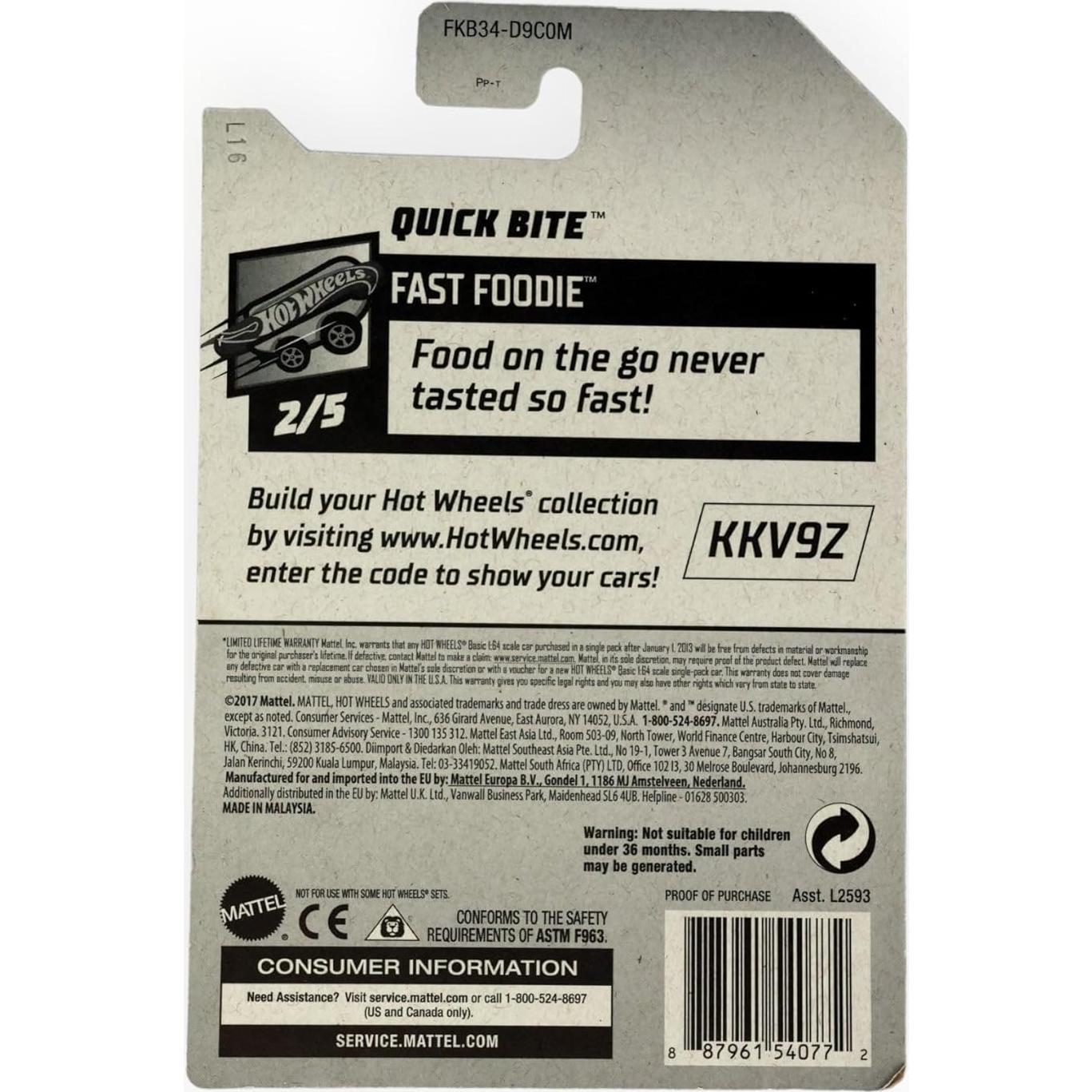 Auto de Colección Hot Wheels Fast Foodie 2018 Verde