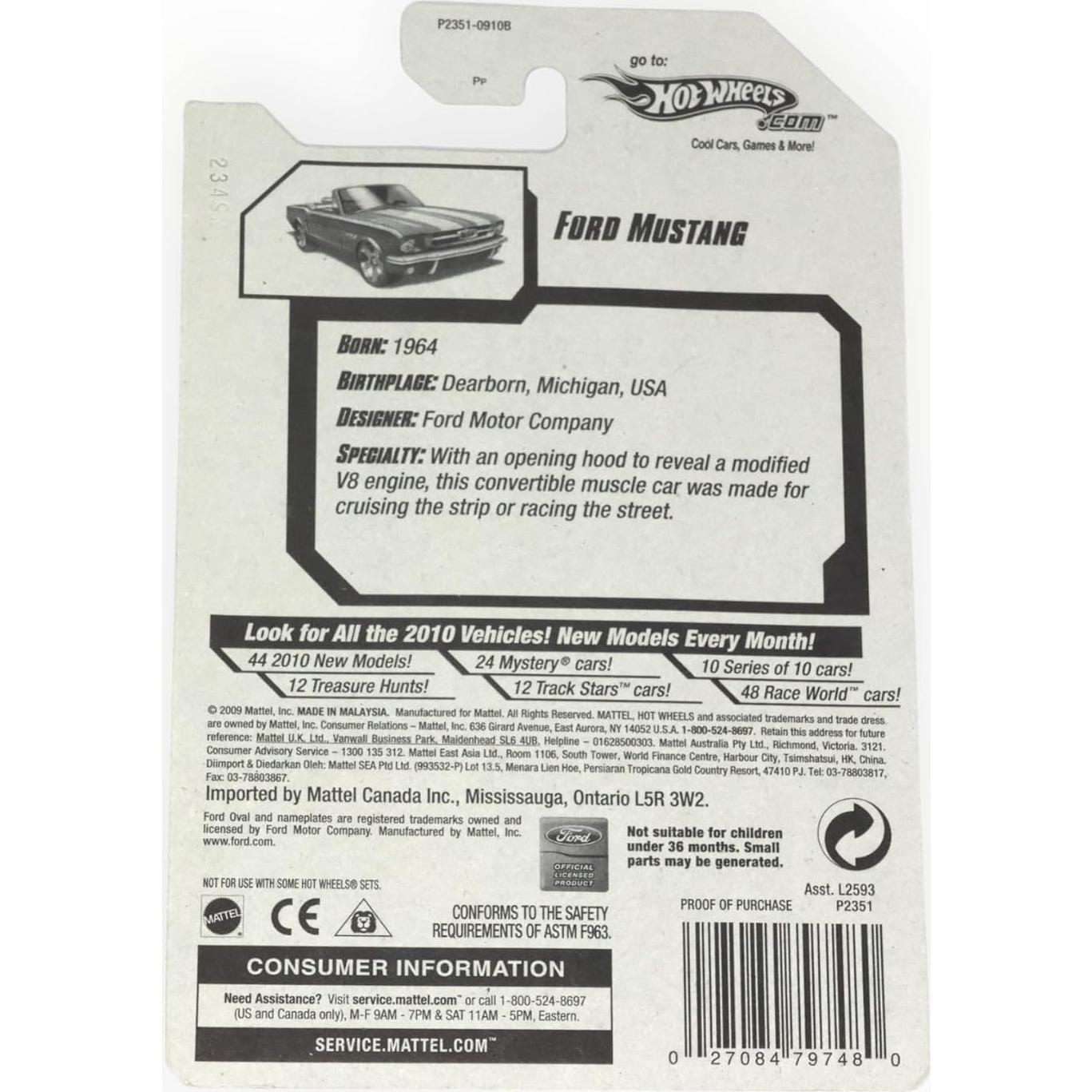 Hot Wheels Ford Mustang 2009 Cacerías del Tesoro 1:64 Rojo