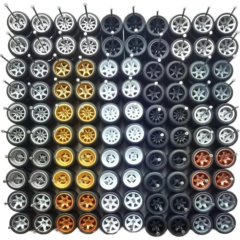 Conjunto de Ruedas Neumáticos Mixtos 4DOBBY para Autos 1:64
