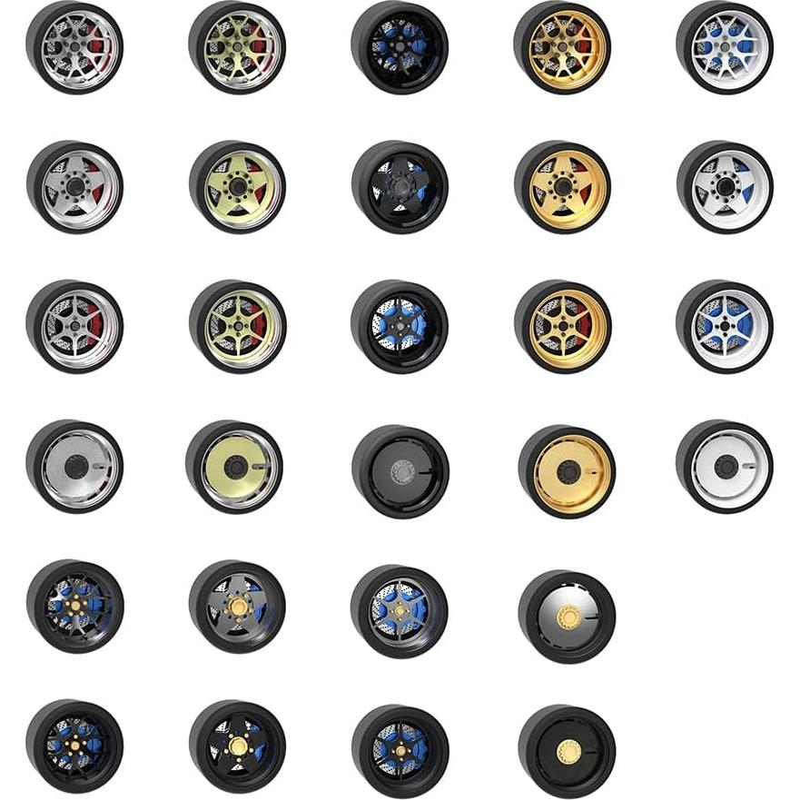 Ruedas de Aleación Carlomo S-Class 1:64 con Neumáticos de Goma