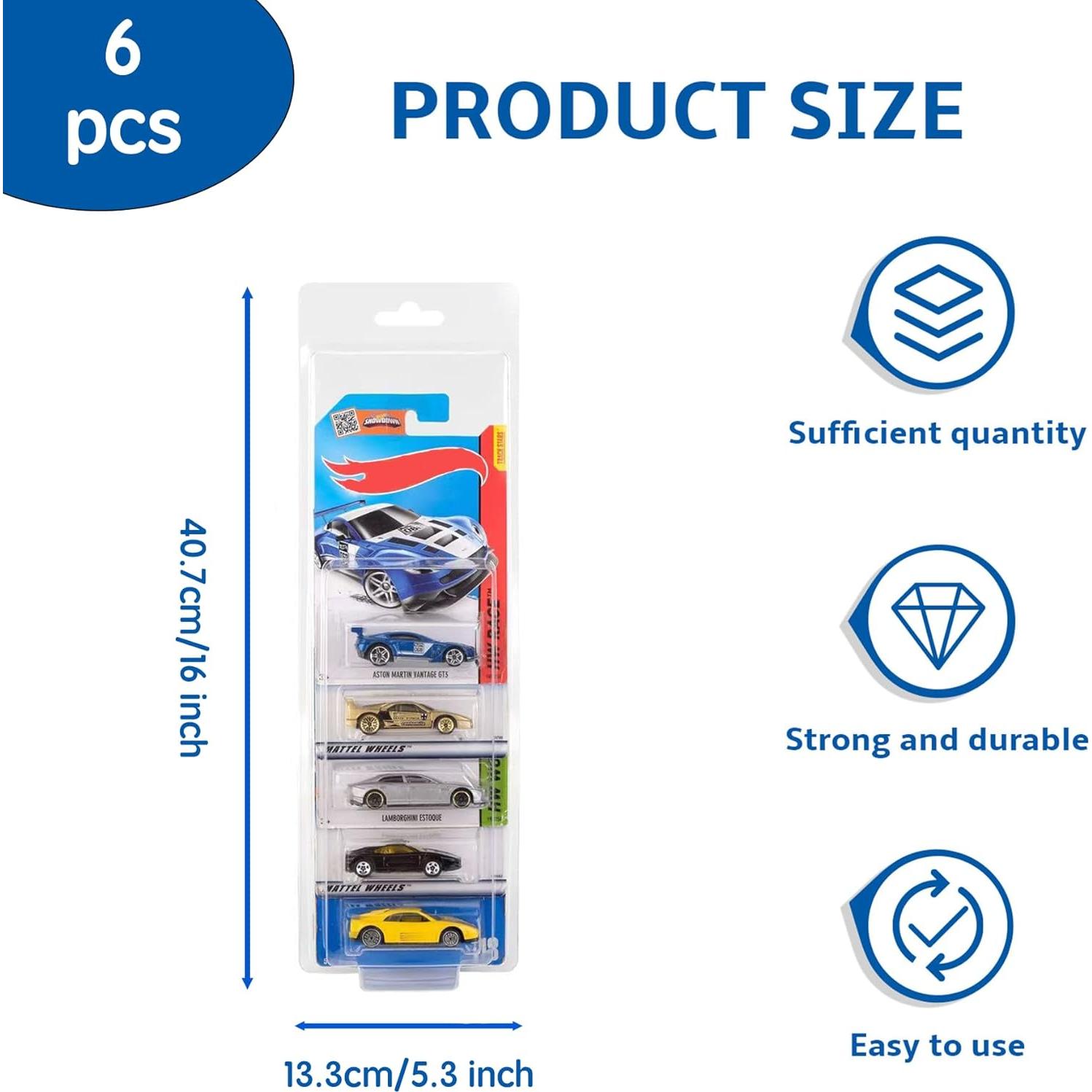 Estuche de Almacenamiento para Hot Wheels - 6 Ranuras - Plástico Transparente