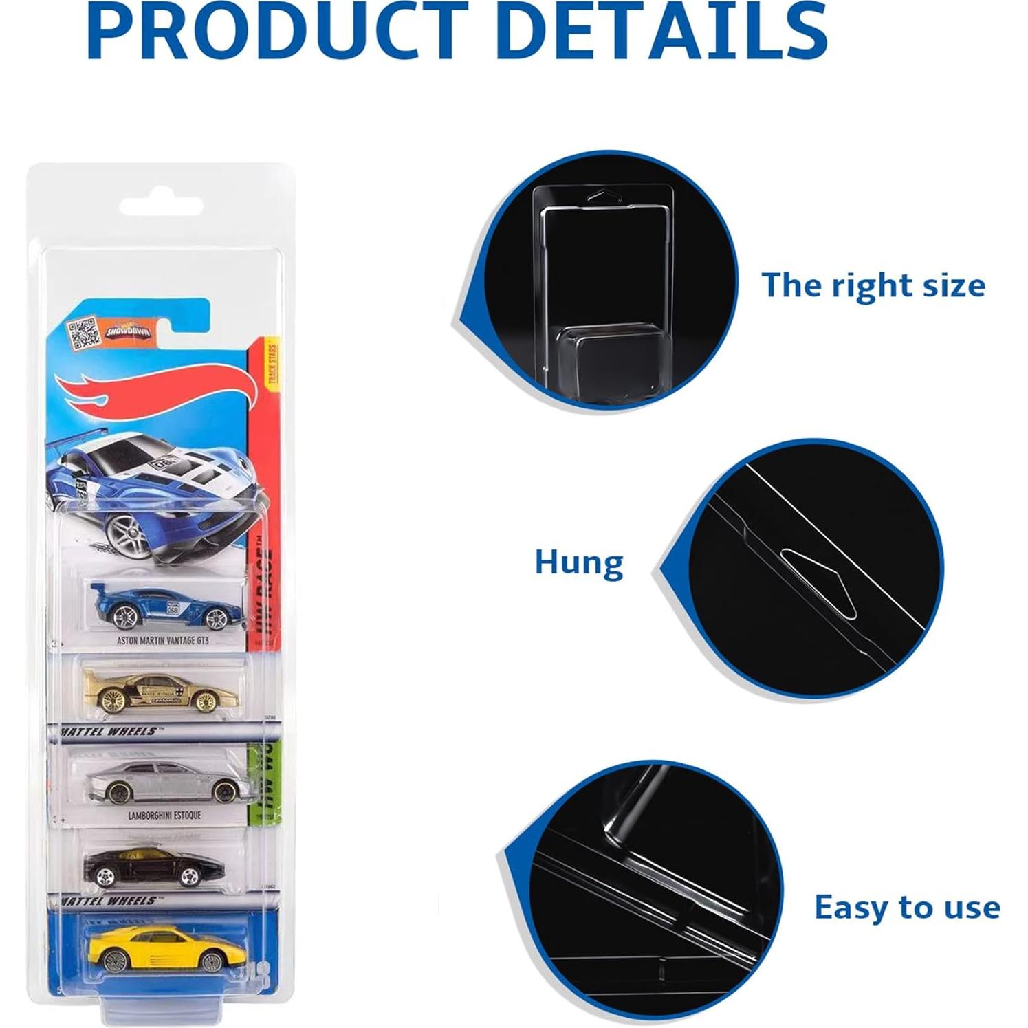 Estuche de Almacenamiento para Hot Wheels - 6 Ranuras - Plástico Transparente