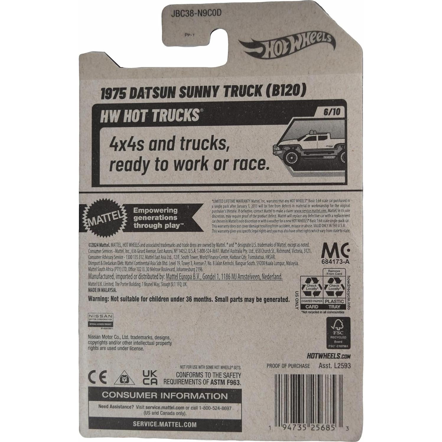 Hot Wheels Datsun Sunny Truck 1975 Super Treasure Hunt 1:64