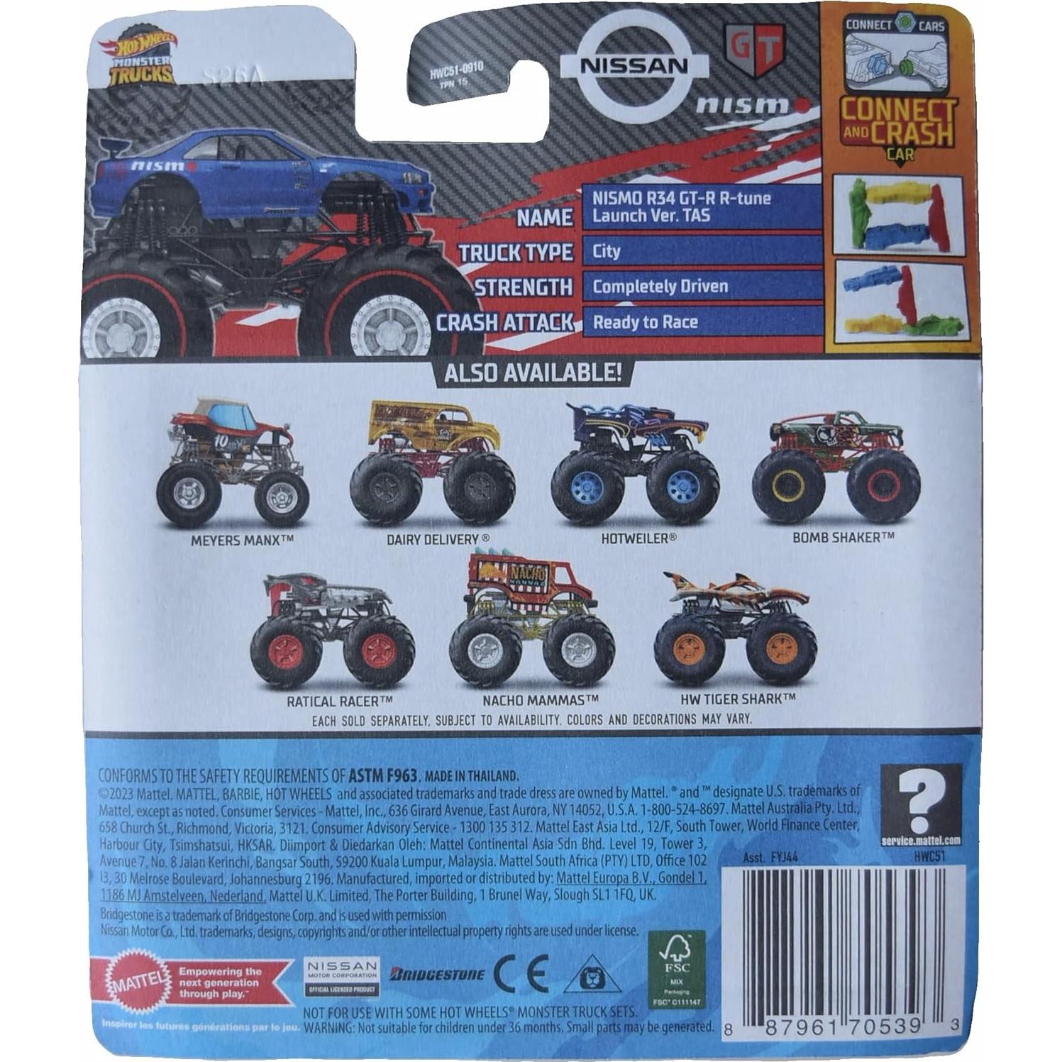 Coche de Juguete Monster Truck Nissan Hot Wheels 1:64