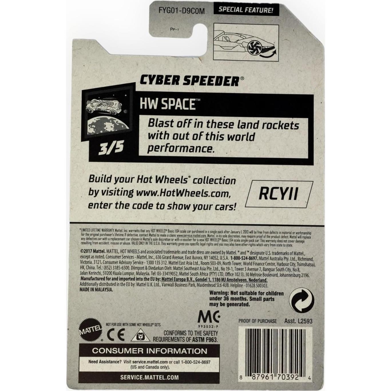 Auto DieCast Hot Wheels Cyber Speeder 1:64 Gris