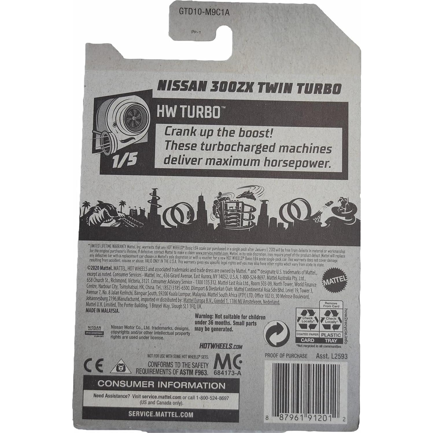 Hot Wheels Nissan 300ZX Twin Turbo 1:64 Azul Spectraflame