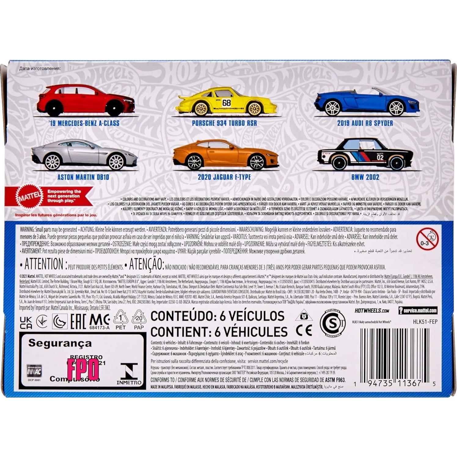 Multipack Hot Wheels Cultura Automotriz Europea - 6 Coches 1:64