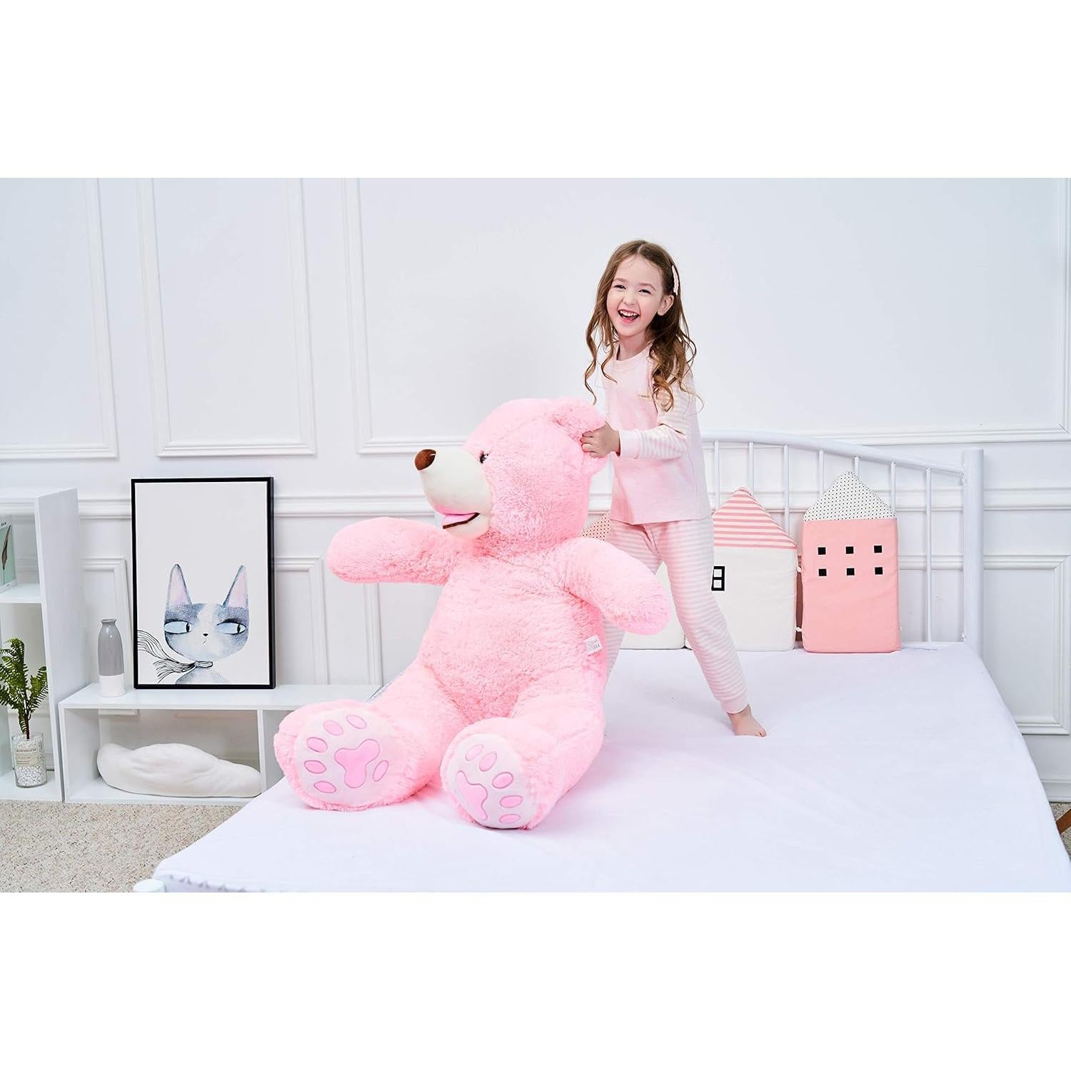 Osito de Peluche Gigante IKASA Rosa 100 cm Suave y Lavable