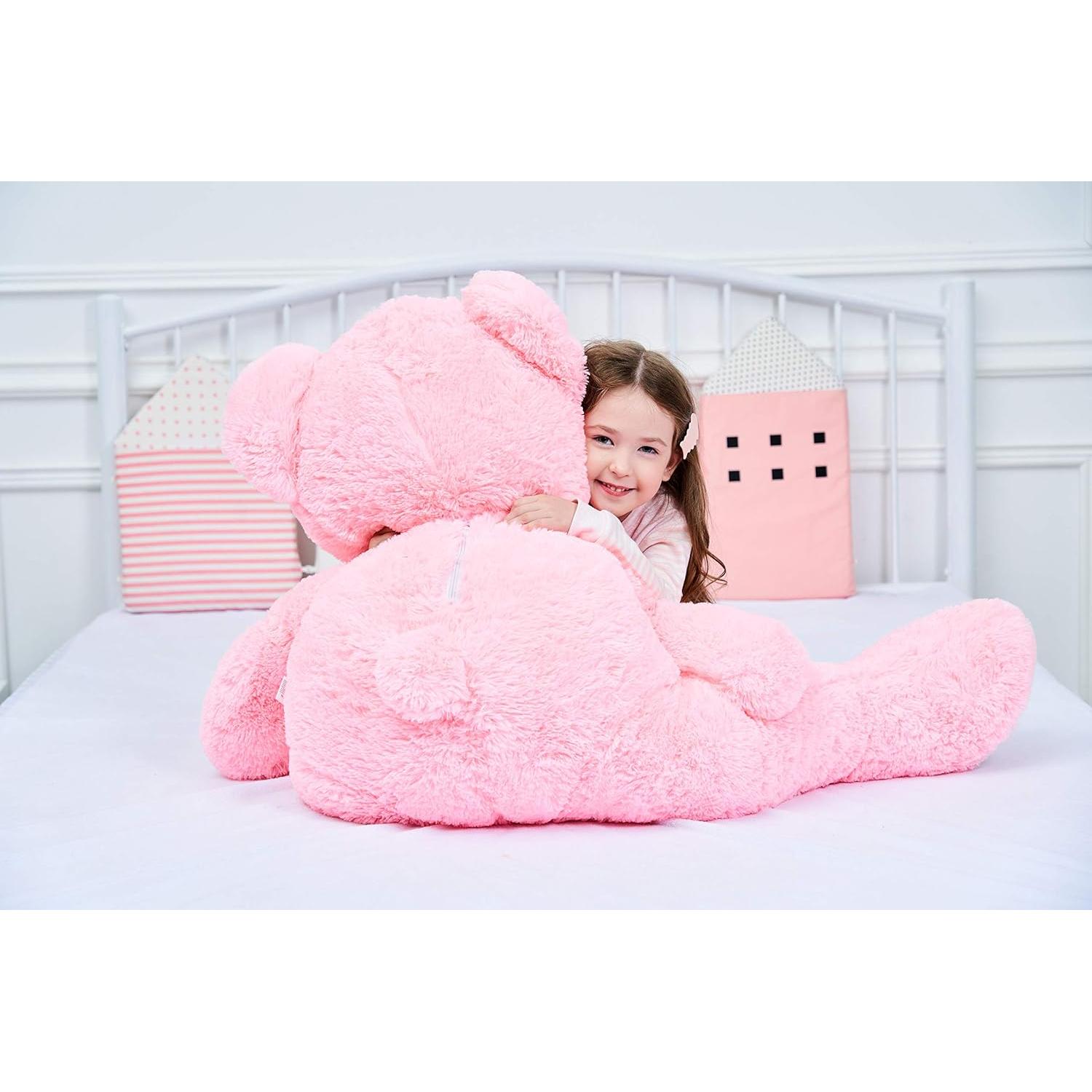 Osito de Peluche Gigante IKASA Rosa 100 cm Suave y Lavable