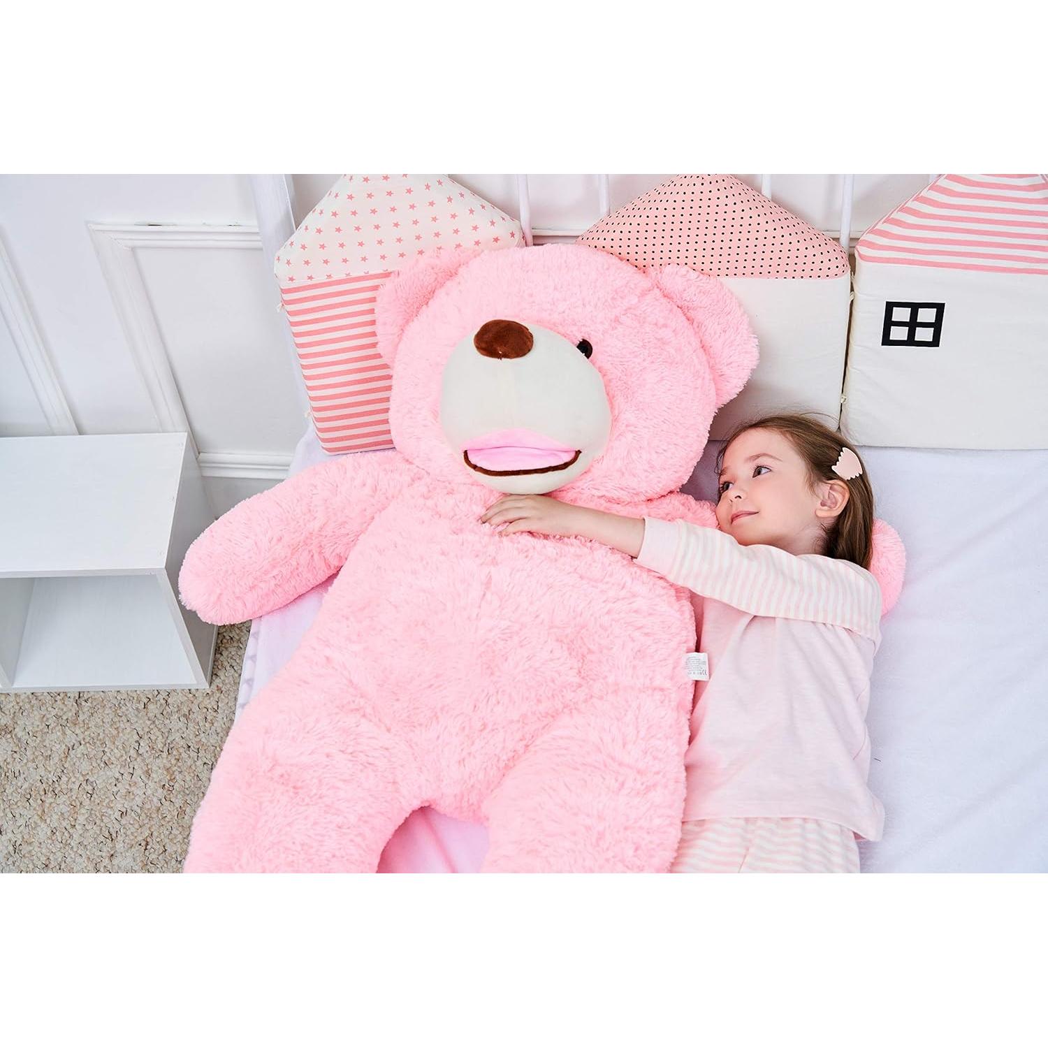 Osito de Peluche Gigante IKASA Rosa 100 cm Suave y Lavable