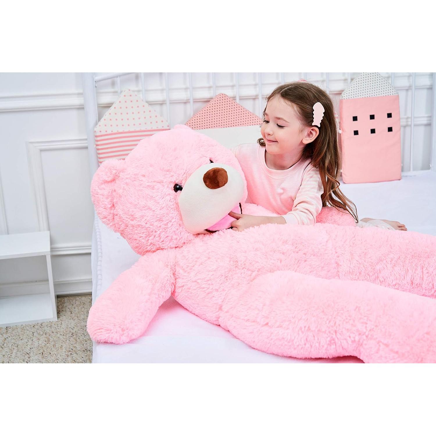 Osito de Peluche Gigante IKASA Rosa 100 cm Suave y Lavable