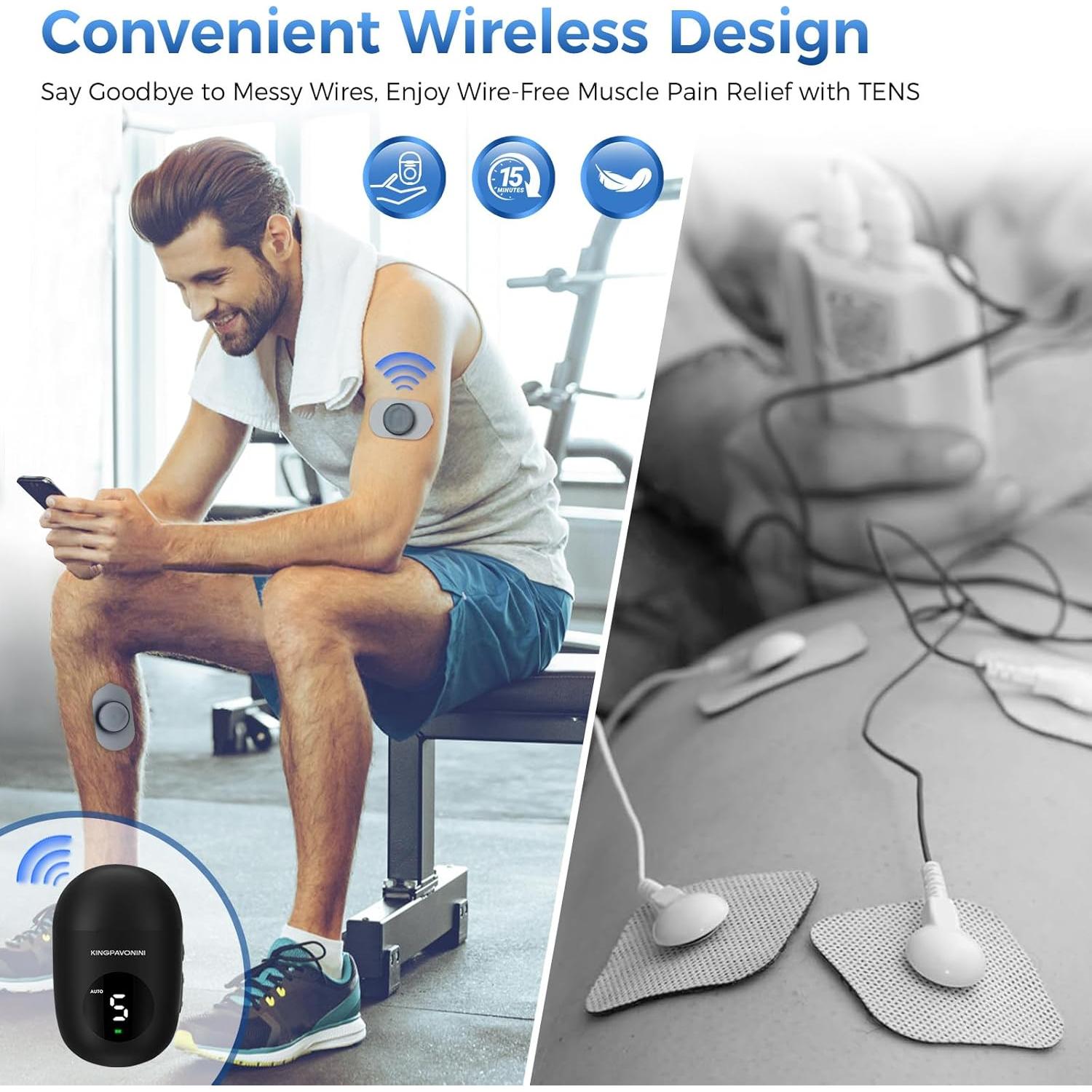 Unidad TENS Inalámbrica KingPavonini U8PRO, Estimulador Muscular