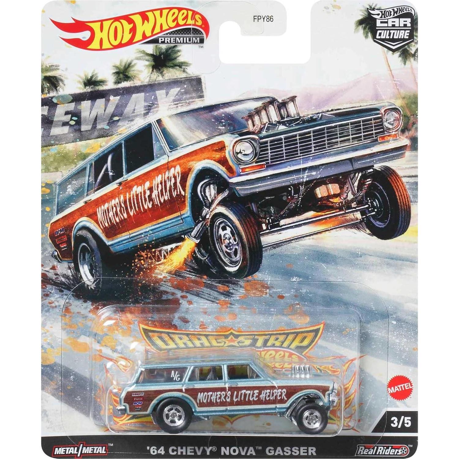 Coche de Juguete Hot Wheels 1:64 Chevy Nova Gasser Premium