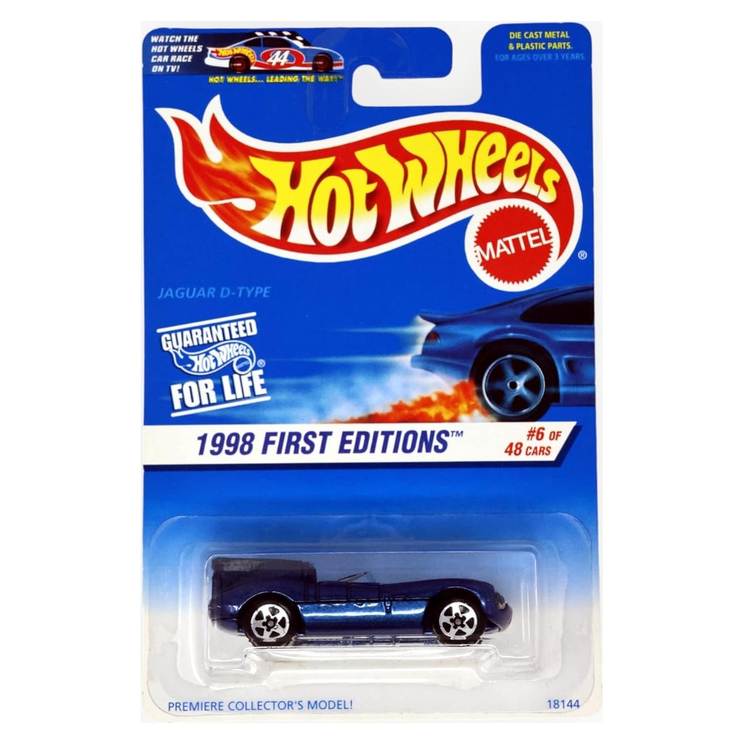 Auto de Colección Hot Wheels Jaguar D-Type Azul 1998 1:64