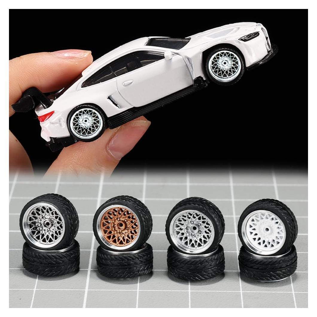 Ruedas y Neumáticos WAVEIST 1/64, 4 Juegos, ABS y Caucho