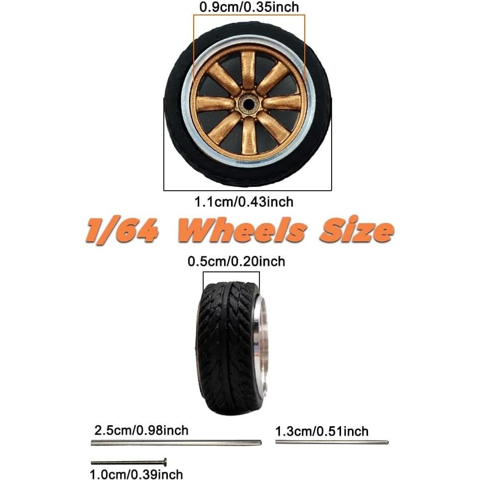 Ruedas y Neumáticos WAVEIST 1/64, 4 Juegos, ABS y Caucho