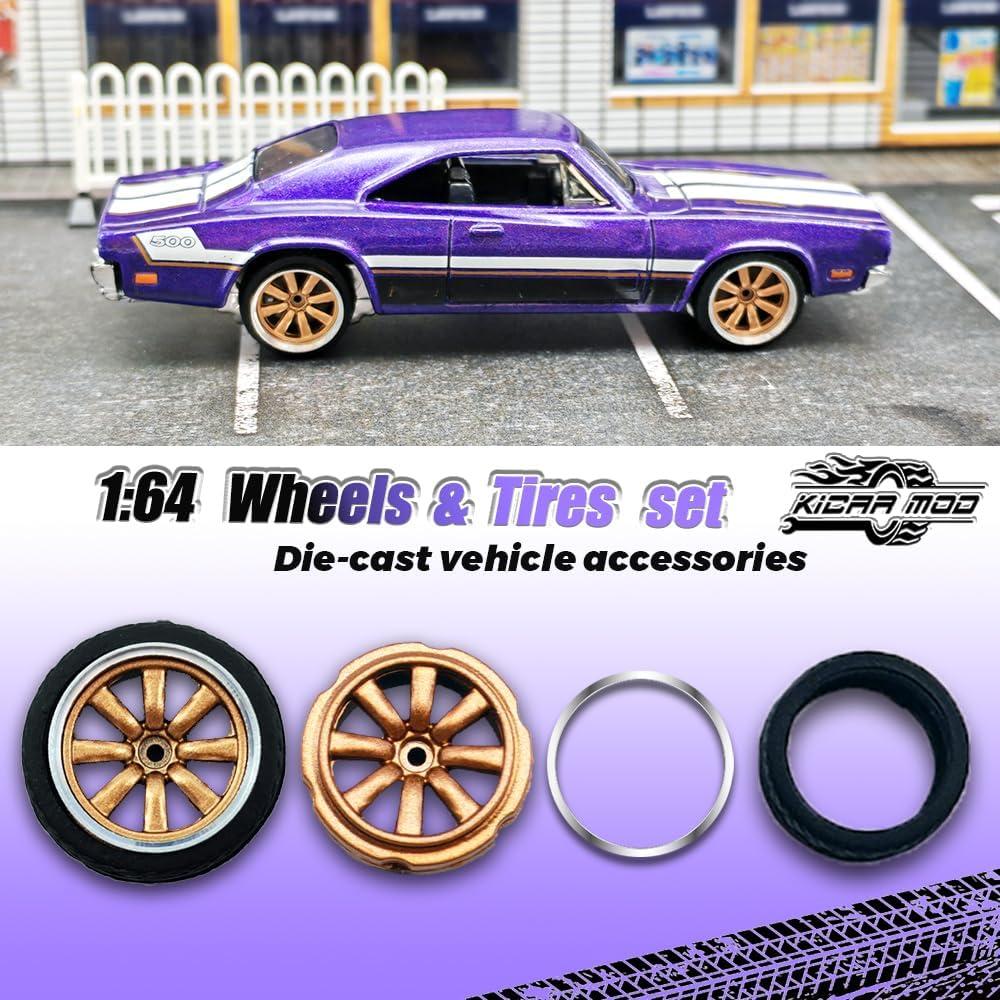 Ruedas y Neumáticos WAVEIST 1/64, 4 Juegos, ABS y Caucho