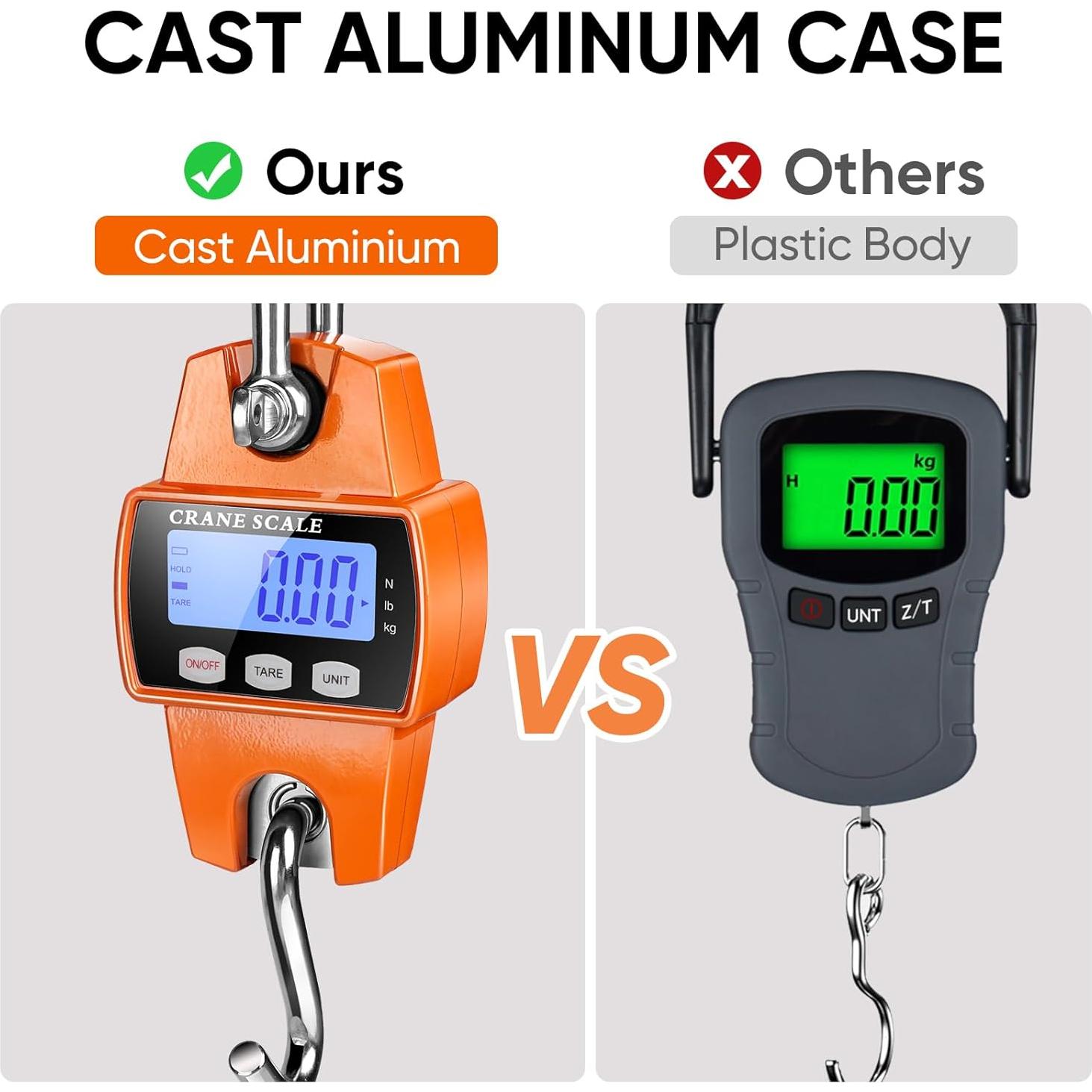 Balanza Digital Colgante ROMECH 300Kg Aluminio Naranja