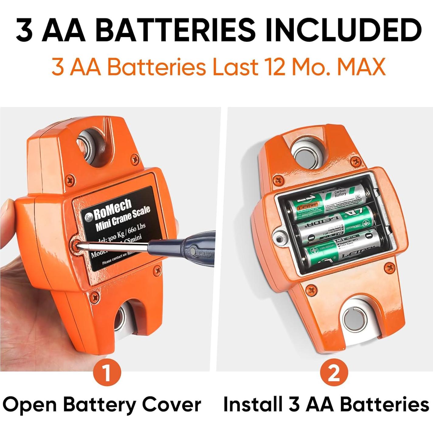 Balanza Digital Colgante ROMECH 300Kg Aluminio Naranja